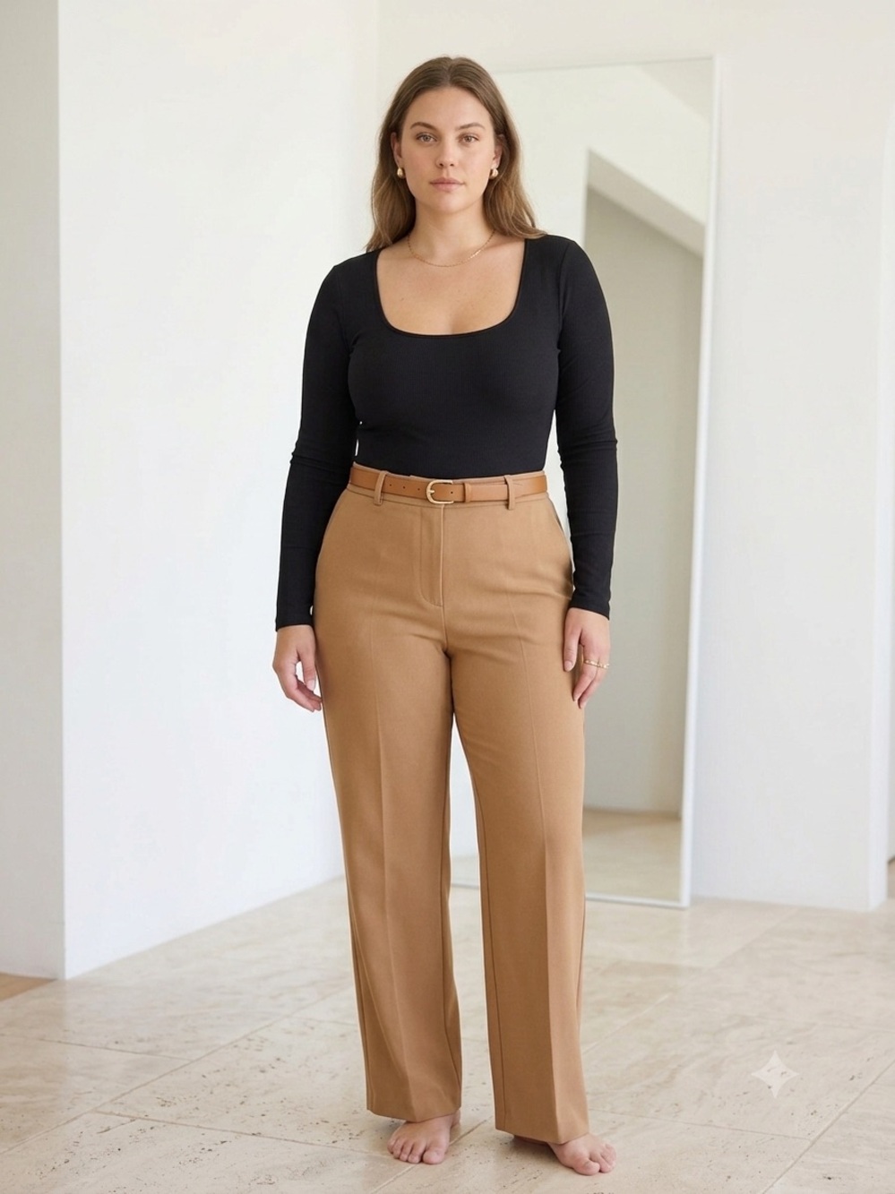 The Post Ribbed Black Bodysuit Top with Scoop Neck Size L TTS